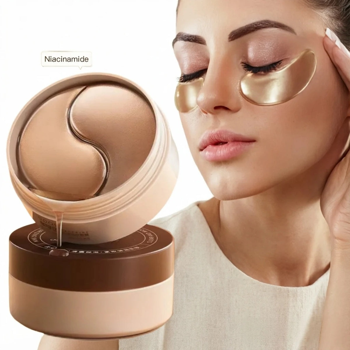 Patchs Anti-Cernes Hydrogel PECLAT — patchs hydrogel portés sous les yeux