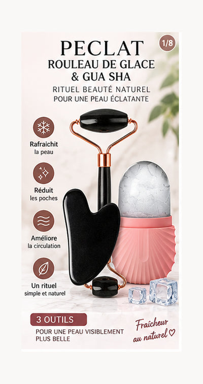 Pack Sculpt & Cool PECLAT — Jade, Gua Sha & Rouleau de Glace